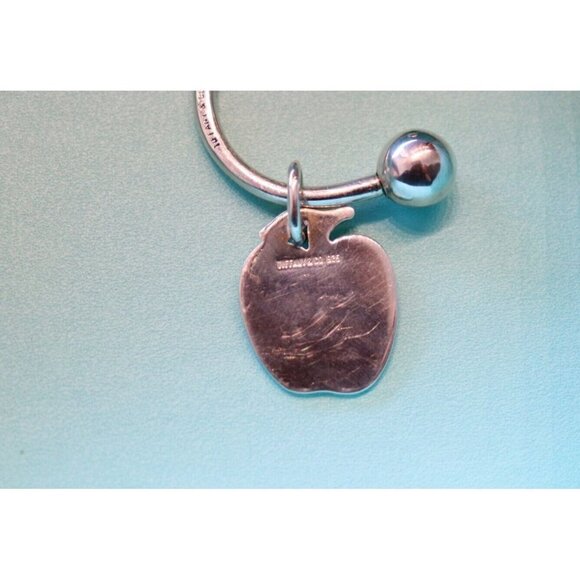 Tiffany & Co. Elsa Peretti Unisex Silver Apple Key Chain 925 Vintage Key Ring - Picture 6 of 6